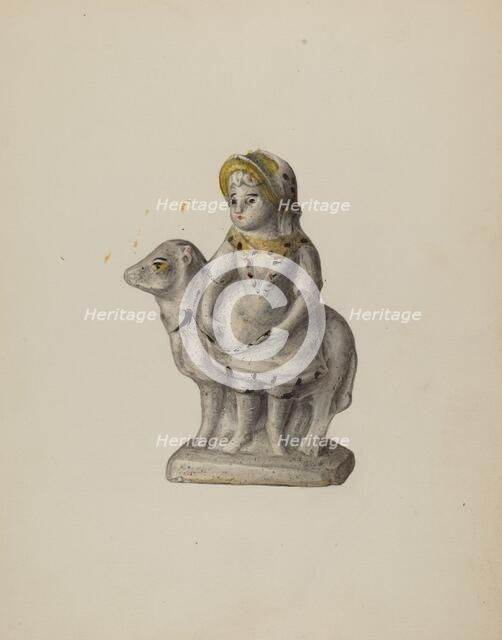 Chalkware Figure, c. 1939. Creator: Mina Lowry.