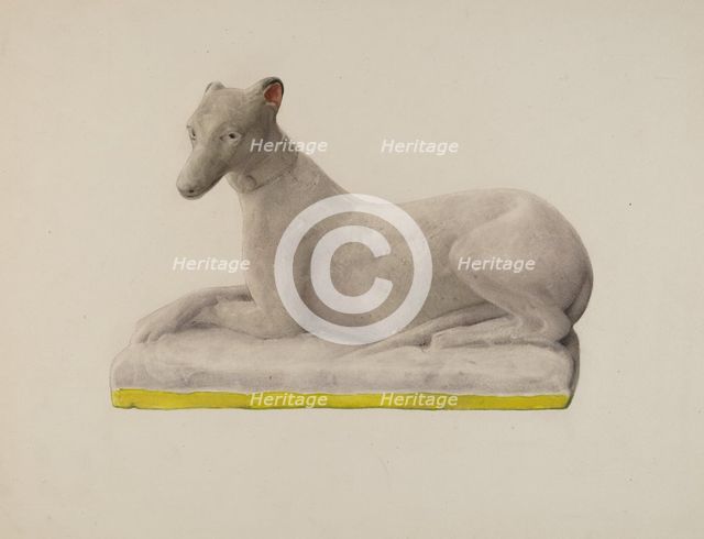 Chalkware Greyhound, c. 1941. Creator: Gertrude Koch.