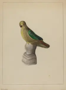 Chalkware Parrot, c. 1937. Creator: Mina Lowry