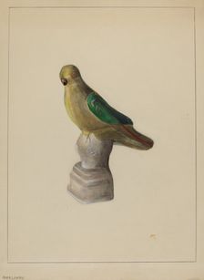 Chalkware Parrot, c. 1937. Creator: Mina Lowry