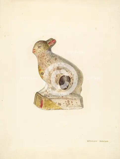 Chalkware Rabbit, c. 1938. Creator: Stanley Mazur.