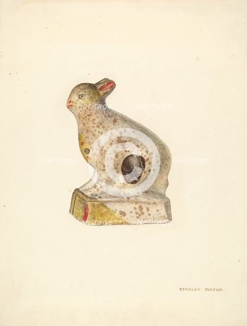 Chalkware Rabbit, c. 1938. Creator: Stanley Mazur.