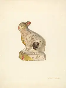 Chalkware Rabbit, c. 1938. Creator: Stanley Mazur