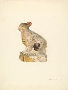 Chalkware Rabbit, c. 1938. Creator: Stanley Mazur
