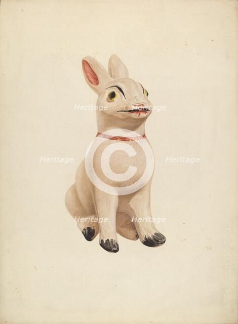 Chalkware Rabbit, c. 1940. Creator: Betty Fuerst.