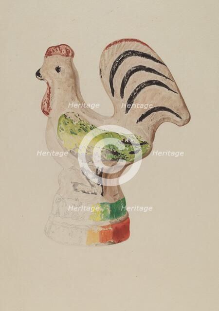 Chalkware Rooster, 1940. Creator: Betty Fuerst.