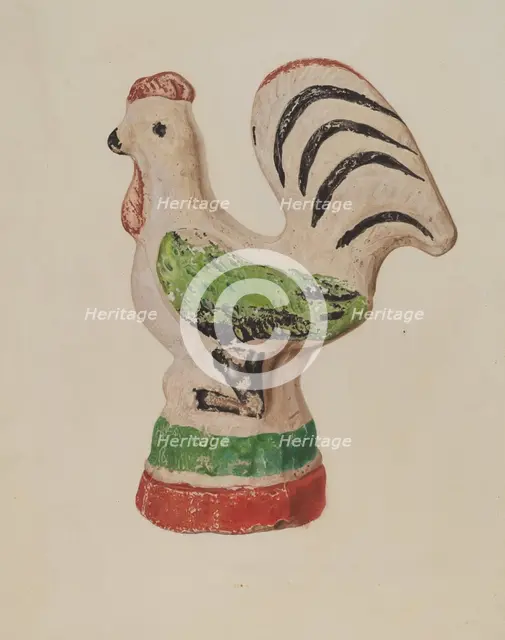 Chalkware Rooster, c. 1940. Creator: Betty Fuerst.