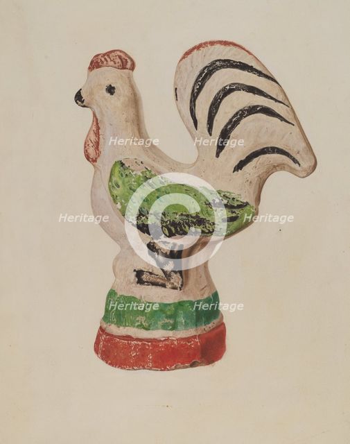 Chalkware Rooster, c. 1940. Creator: Betty Fuerst.