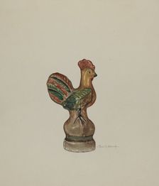Chalkware Rooster, c. 1940. Creator: Elmer R. Kottcamp