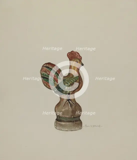 Chalkware Rooster, c. 1940. Creator: Elmer R. Kottcamp.