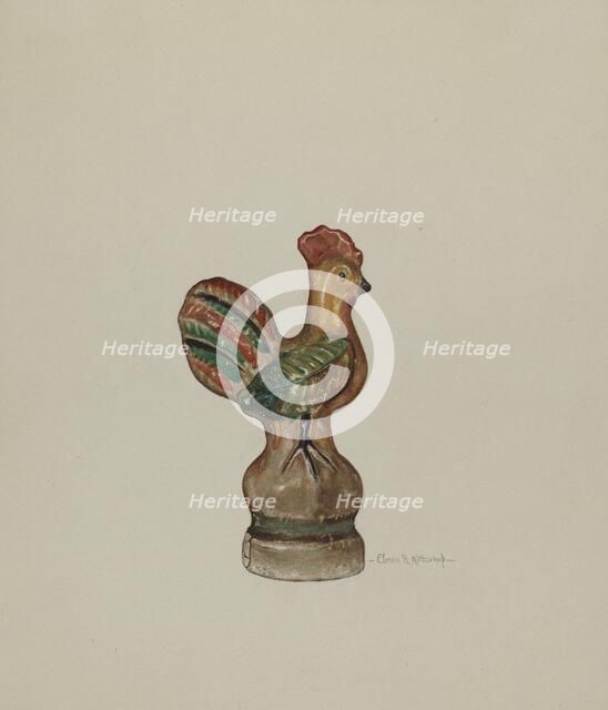 Chalkware Rooster, c. 1940. Creator: Elmer R. Kottcamp.