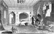 Chamber in the house of a Mirza, in the Valley of Baidar - sketched by Willibald Richter, 1856. Creator: Unknown