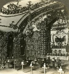 Chamber in Cappuccini catacombs with earth from Palestine, Rome c1909. Creator: Unknown