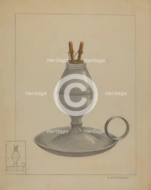 Chamber Lamp, c. 1936. Creator: A. Zaidenberg.