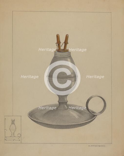 Chamber Lamp, c. 1936. Creator: A. Zaidenberg.