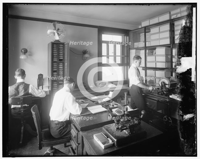 Chamber of Commerce mail room, between 1910 and 1920. Creator: Harris & Ewing.