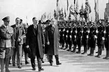 Chamberlain, Ribbentrop and Hitler at Munich, 1938