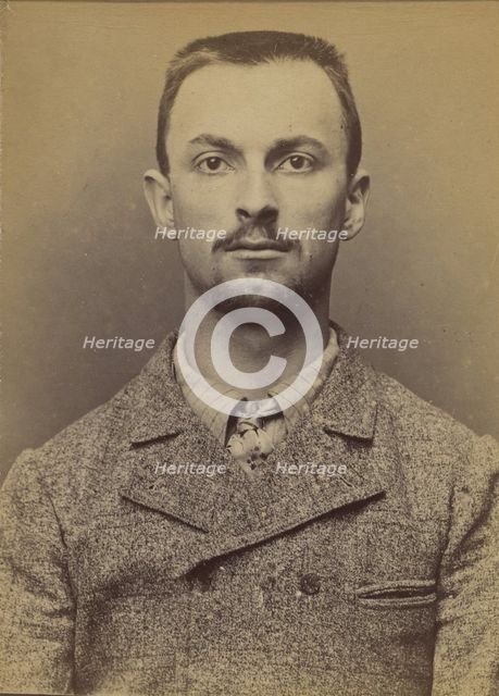 Chambon. Raoul. 20 ans, né le 3/7/73 à Valréas (Vaucluse). Graveur. Anarchiste. 26/5/94., 1894. Creator: Alphonse Bertillon.