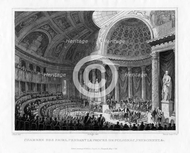 Chambre des Pairs, France, 1831. Artist: Fenner, Sears & Co