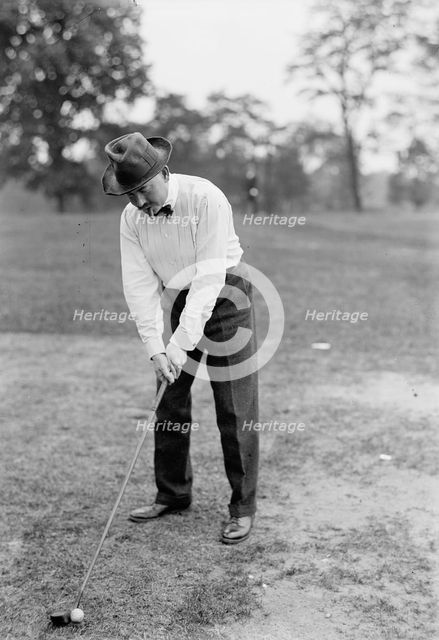 Chambrun, Count De, Captain, Artillery Corps; Military Attache, French Embassy - Playing Golf, 1913. Creator: Harris & Ewing.