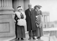 Champ Clark, Rep. from Missouri, with Helen Cox, Left, and Daughter Genvieve [sic], 1912. Creator: Harris & Ewing
