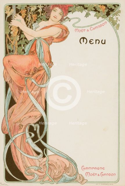 Champagne Moët & Chandon Menu, 1899.