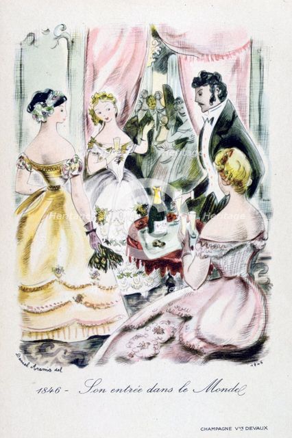 Champagne Devaux advertisement, 1846. Artist: Unknown