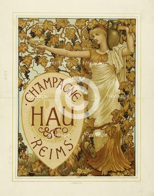 Champagne Hau & Co, Reims, 1893. Creator: Crane, Walter (1845-1915).