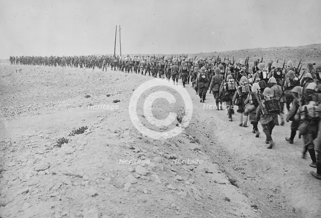 Champagne, troops leaving for front, between c1915 and 1918. Creator: Bain News Service.