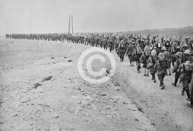 Champagne, troops leaving for front, between c1915 and 1918. Creator: Bain News Service.