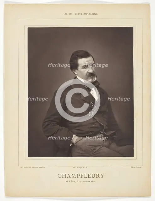Champfleury (born Jules François Felix Fleury-Husson, French critic and novelist, 1821-1889), c.1855 Creator: Nadar.