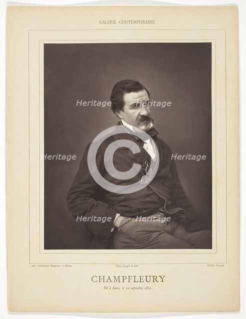 Champfleury (born Jules François Felix Fleury-Husson, French critic and novelist, 1821-1889), c.1855 Creator: Nadar.