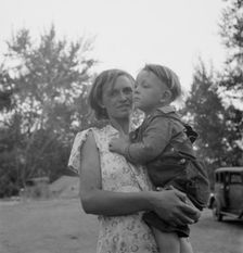 Champion hop picker in squatter camp before the season..., Washington, Yakima Valley, 1939 Creator: Dorothea Lange