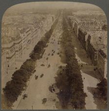 Champs Elysees - from Arch of Triumph to Place de la Concorde - Paris, France 1900. Creator: Underwood & Underwood