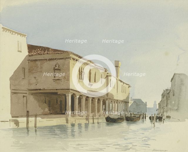 Channel section in Murano, 1851. Creator: Carl Theodor Reiffenstein.