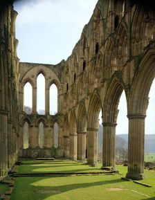 Chancel of the church at the Cistercian monastery of Rievaulx Abbey, North Yorkshire, 1994. Artist: Paul Highnam