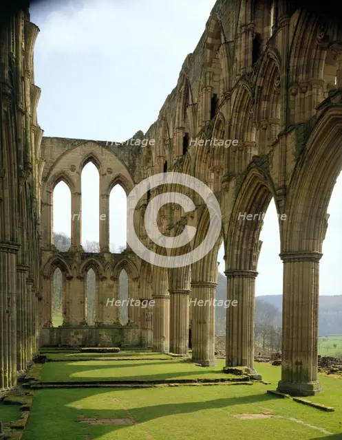 Chancel of the church at the Cistercian monastery of Rievaulx Abbey, North Yorkshire, 1994. Artist: Paul Highnam