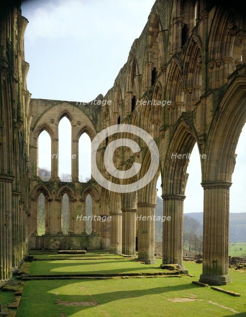 Chancel of the church at the Cistercian monastery of Rievaulx Abbey, North Yorkshire, 1994. Artist: Paul Highnam