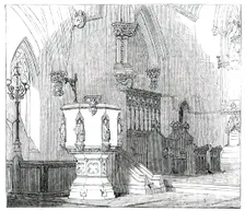 Chancel of the New Church of St. Edward, at Romford, 1850. Creator: Unknown