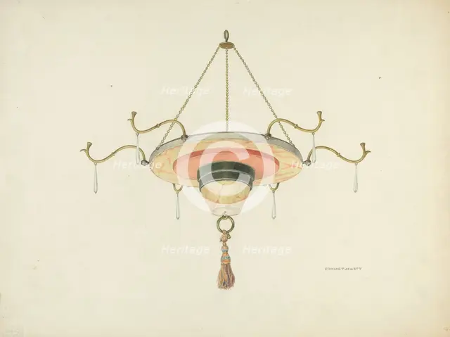 Chandelier, 1939. Creator: Edward Jewett.