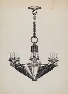 Chandelier, c. 1936. Creator: Florence Huston