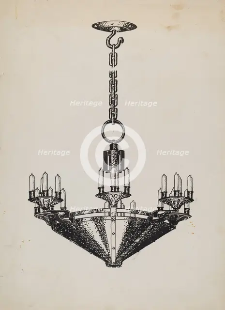 Chandelier, c. 1936. Creator: Florence Huston.