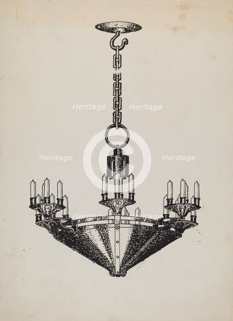 Chandelier, c. 1936. Creator: Florence Huston.