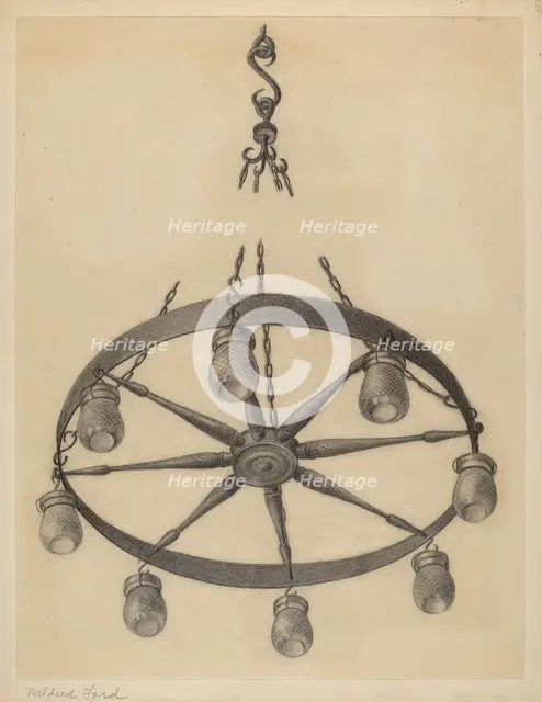Chandelier, c. 1936. Creator: Mildred Ford.