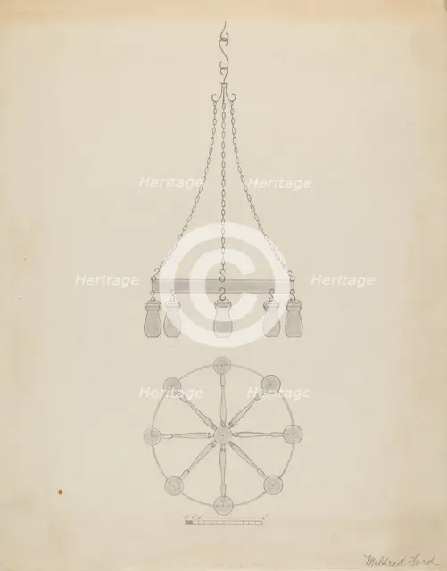 Chandelier, c. 1936. Creator: Mildred Ford.