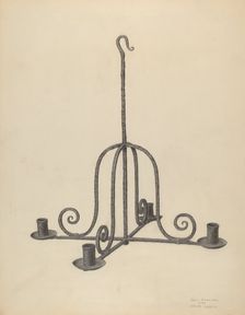 Chandelier, c. 1940. Creators: Jack Staloff, Jacob Lipkin