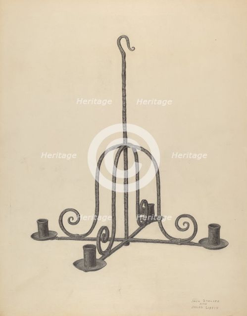 Chandelier, c. 1940. Creators: Jack Staloff, Jacob Lipkin.