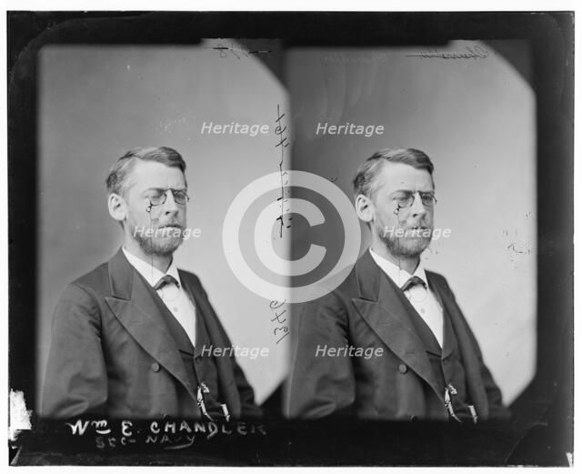 Chandler, Hon. Wm E. of N.H. Secty of Navy in Arthur Adm., between 1865 and 1880. Creator: Unknown.