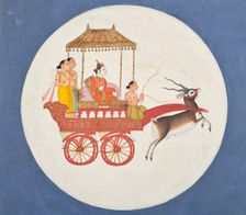 Chandra, The Moon God; Folio from a Book of Dreams (image 2 of 3), between 1700 and 1725. Creator: Unknown