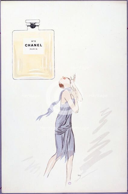 Chanel N°5 Paris, from album White Bottoms, 1927. Creator: Sem, (Georges Goursat) (1863-1934).